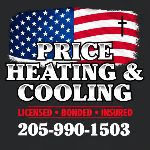 Price Heating And Cooling LLC logo. Licensed, bonded, insured. 205-990-1503